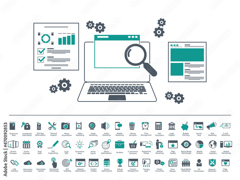 Set of SEO and Development icons Set of SEO and Development icons