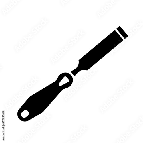 Chisel Icon. Shadow Reflection Design.