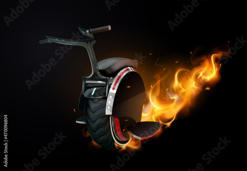Monowheel On Fire Composition