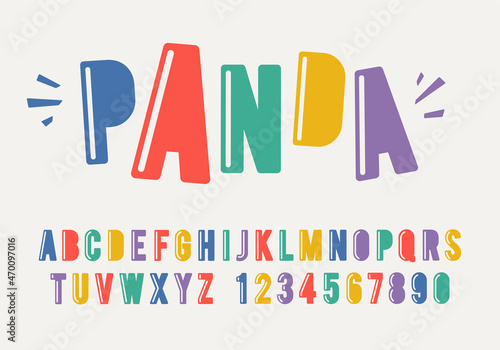 Vector Illustration Colorful Kids Font. Playful Typography