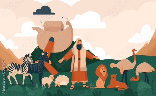 Christ bible story noah ark composition
