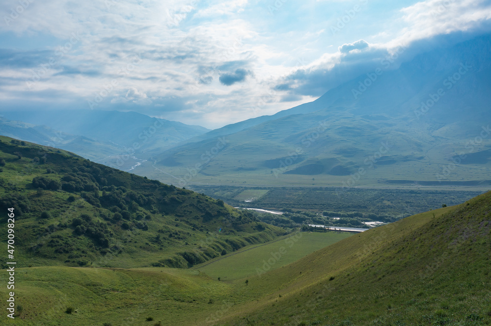 Naklejka premium landscape with mountains and sky
