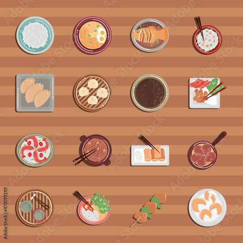set various chinese food