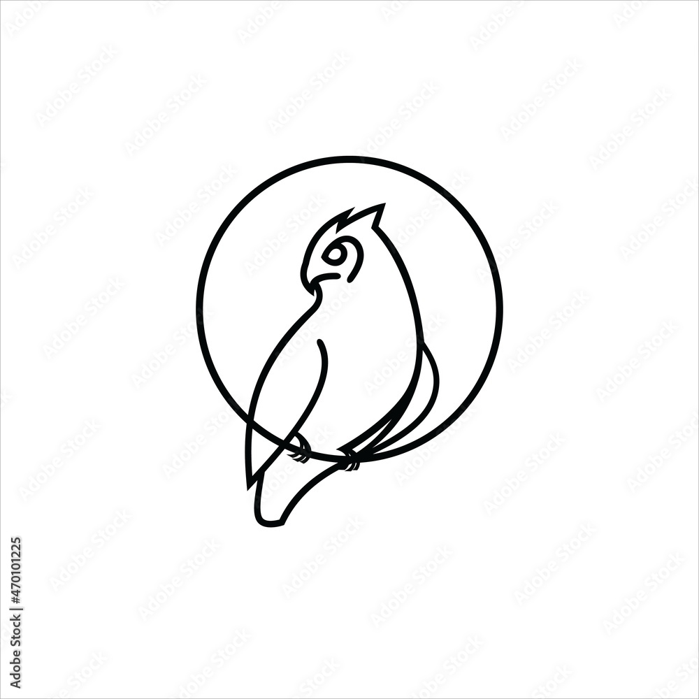 Fototapeta premium owl logo vector template line