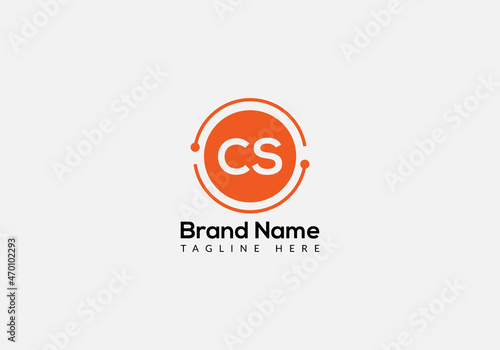 Abstract CS letter modern initial lettermarks logo design