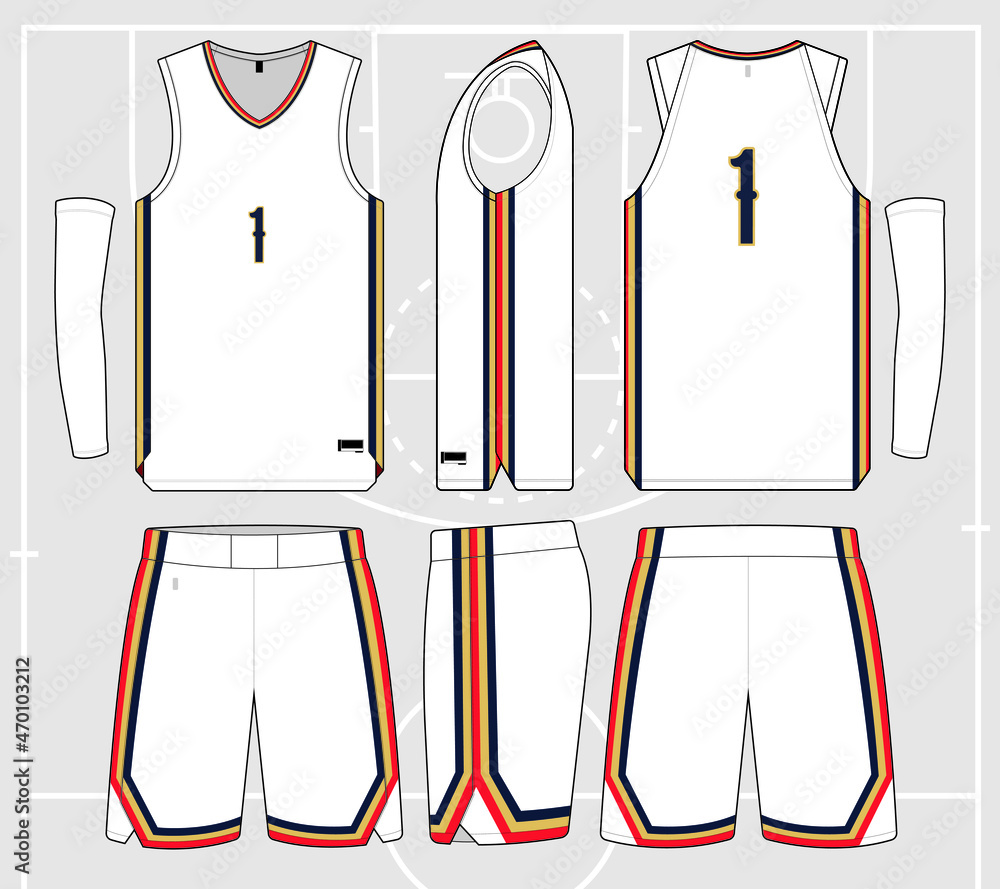 vector editable blank basketball jersey template