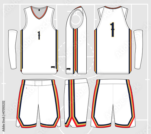 Basketball jersey template vector mockup