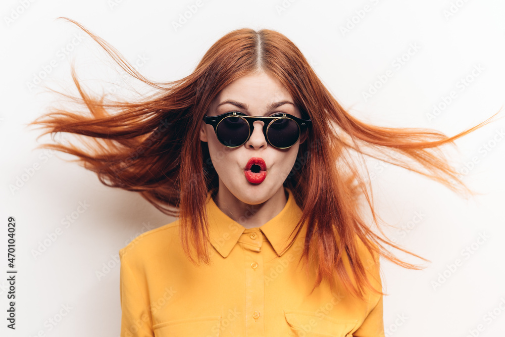 custom made wallpaper toronto digitalfashionable woman wearing sunglasses red lips charm