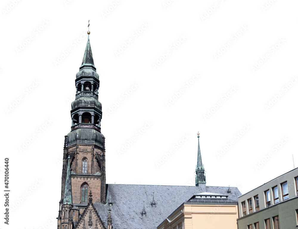 Obraz premium Zwickau Cathedral isolated on white background
