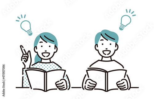 勉強をしてひらめく子供