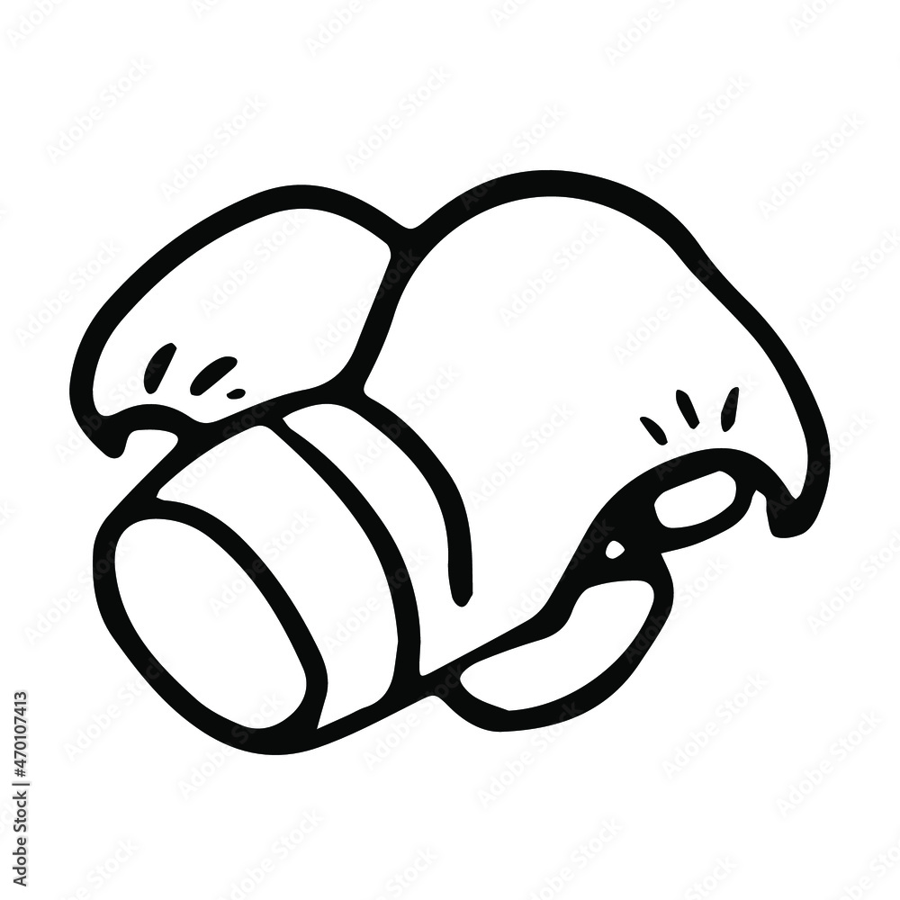 Karate gloves in doodle style. Isolated vector. Karate gloves in doodle style. Isolated vector.