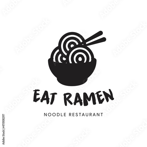 illustration vector of ramen noodles in black good for restaurant business food and beverage vector logo template