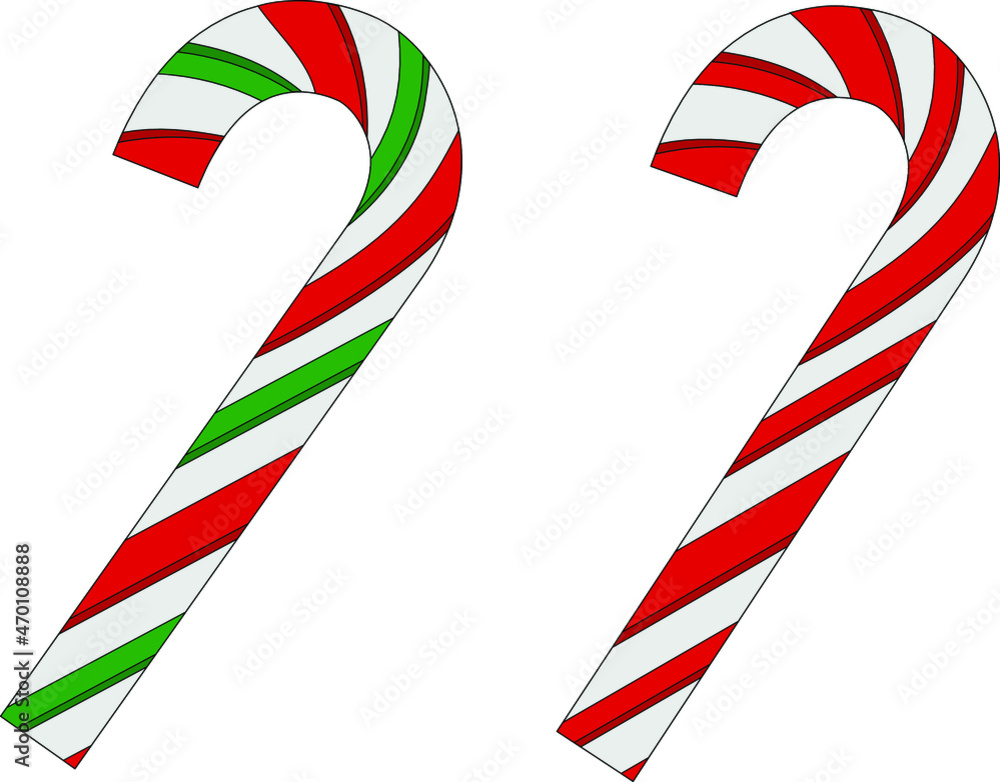Obraz premium Candy cane set red and green sweet