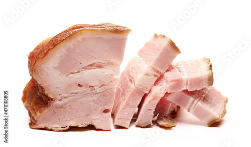 Bacon slice isolated on white background 
