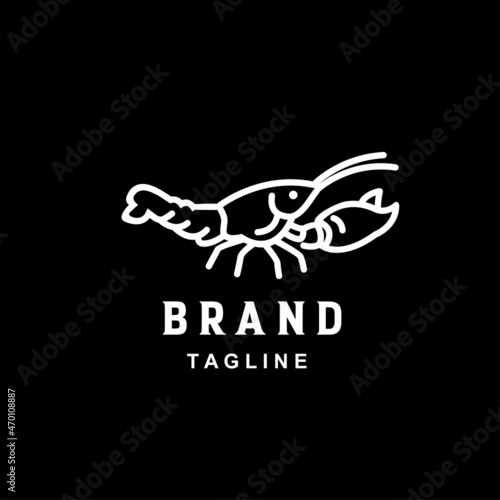 vector lobster monoline minimalist simple logo Perfect for any brand and company 