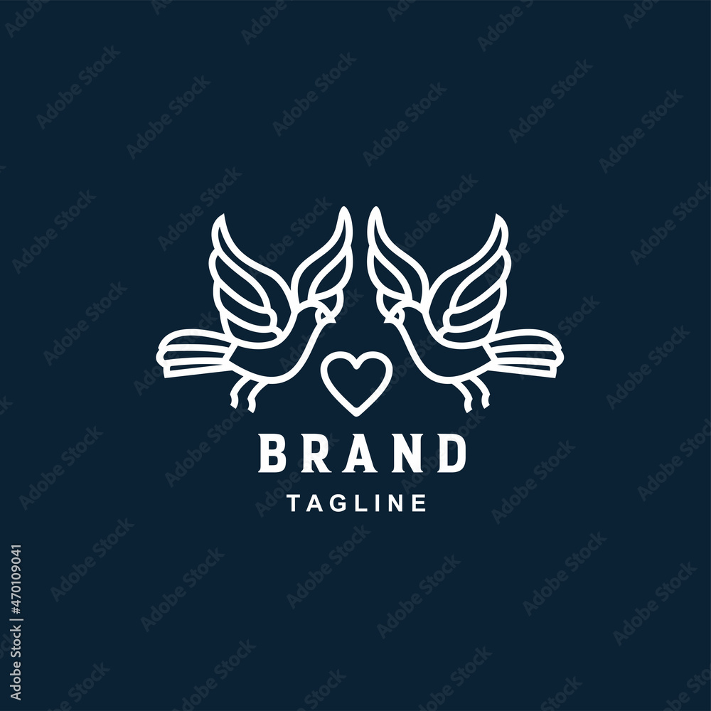 vector dove cross Balance monoline minimalist simple logo Perfect for any brand and company 