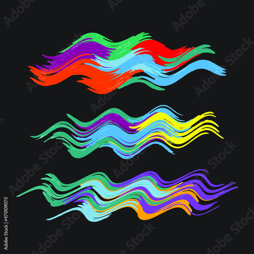 Abstract wave element. Vector wave colorful design.