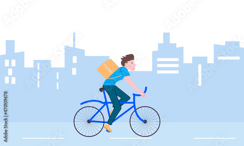 Delivery man, guy on a bike © Elena