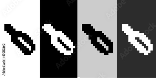 Set line Scoop flour icon isolated on black and white, transparent background. Vector