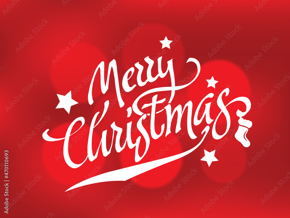 Merry Christmas red background - Xmas greeting card.