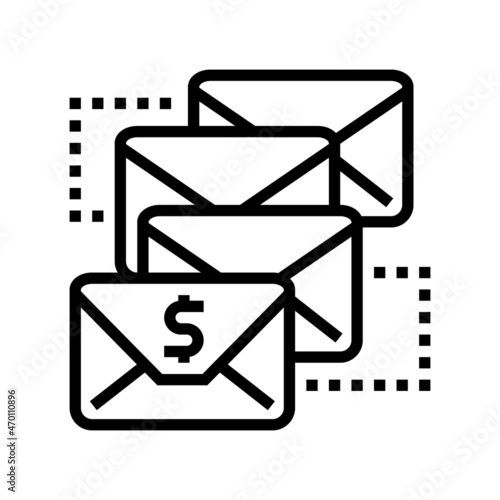 email sequence line icon vector. email sequence sign. isolated contour symbol black illustration