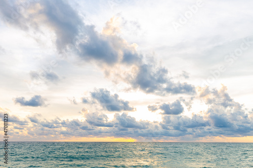 Sea beach wave sunset sky with cloud summer vacation concept © themorningglory