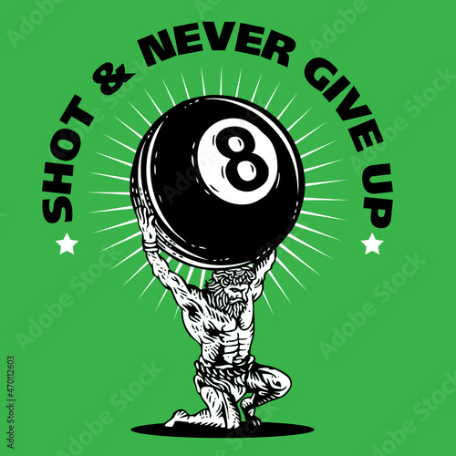 Atlas God Holding Up The Eight Ball