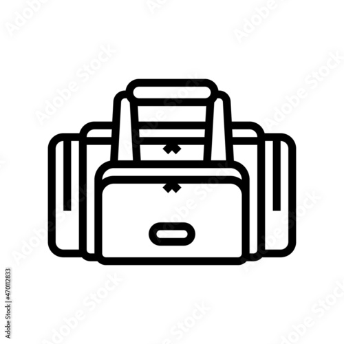 camp bag line icon vector. camp bag sign. isolated contour symbol black illustration