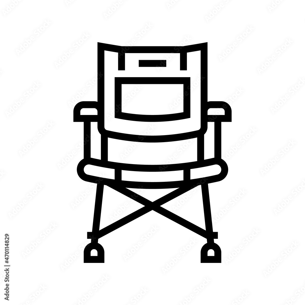 camp chair line icon vector. camp chair sign. isolated contour symbol black illustration camp chair line icon vector. camp chair sign. isolated contour symbol black illustration