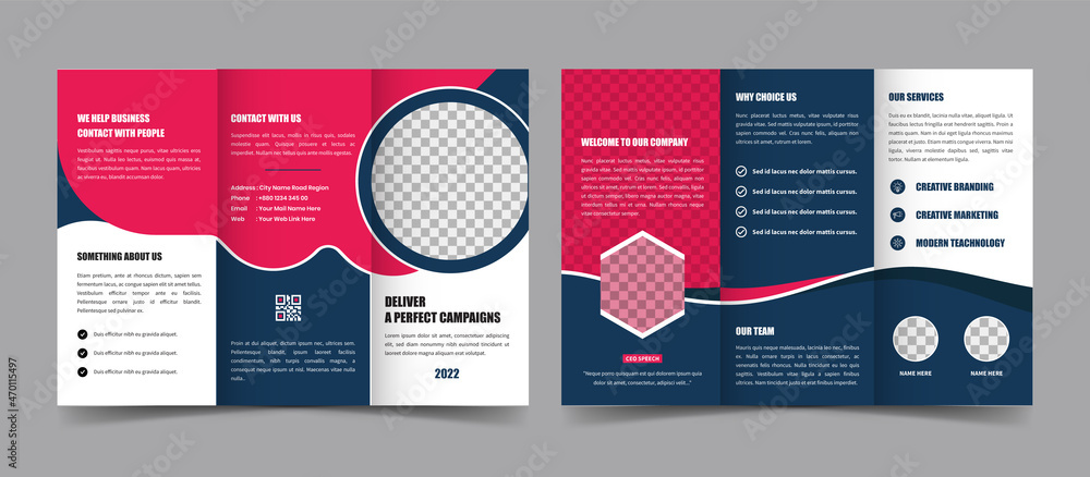 Corporate  Business Agency Promotional Trifold Brochure Design, Digital Agency Service Trifold Brochure Design