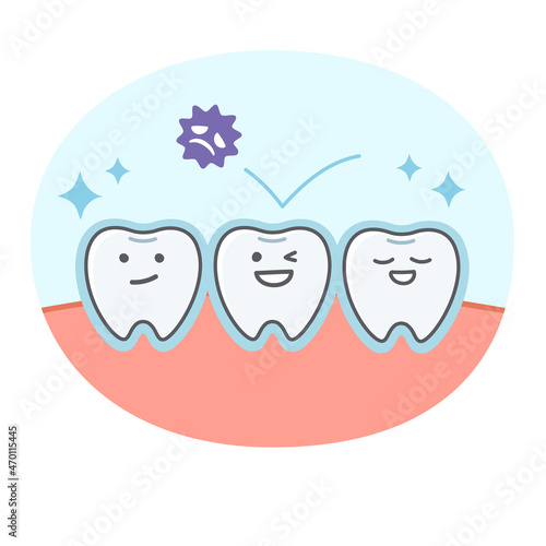 歯と歯茎のシンプルで可愛いイラスト