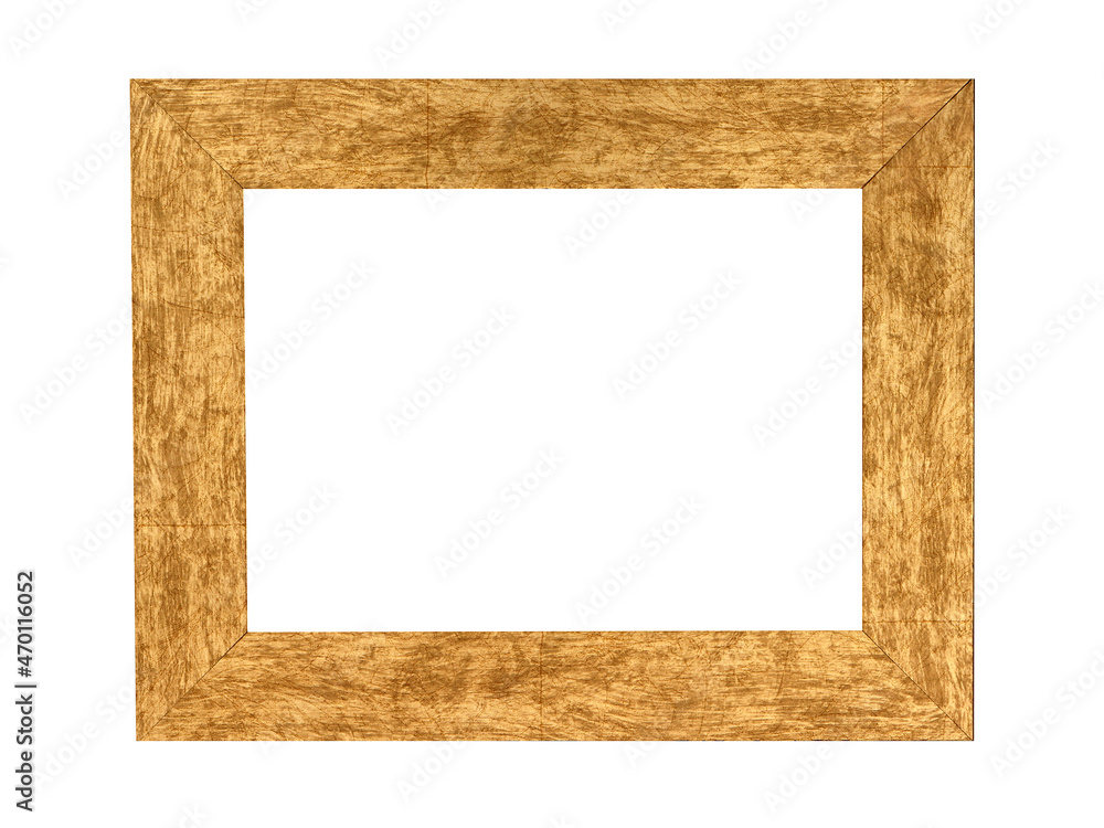 Wooden light brown frame for paintings. Isolated on white Wooden light brown frame for paintings. Isolated on white