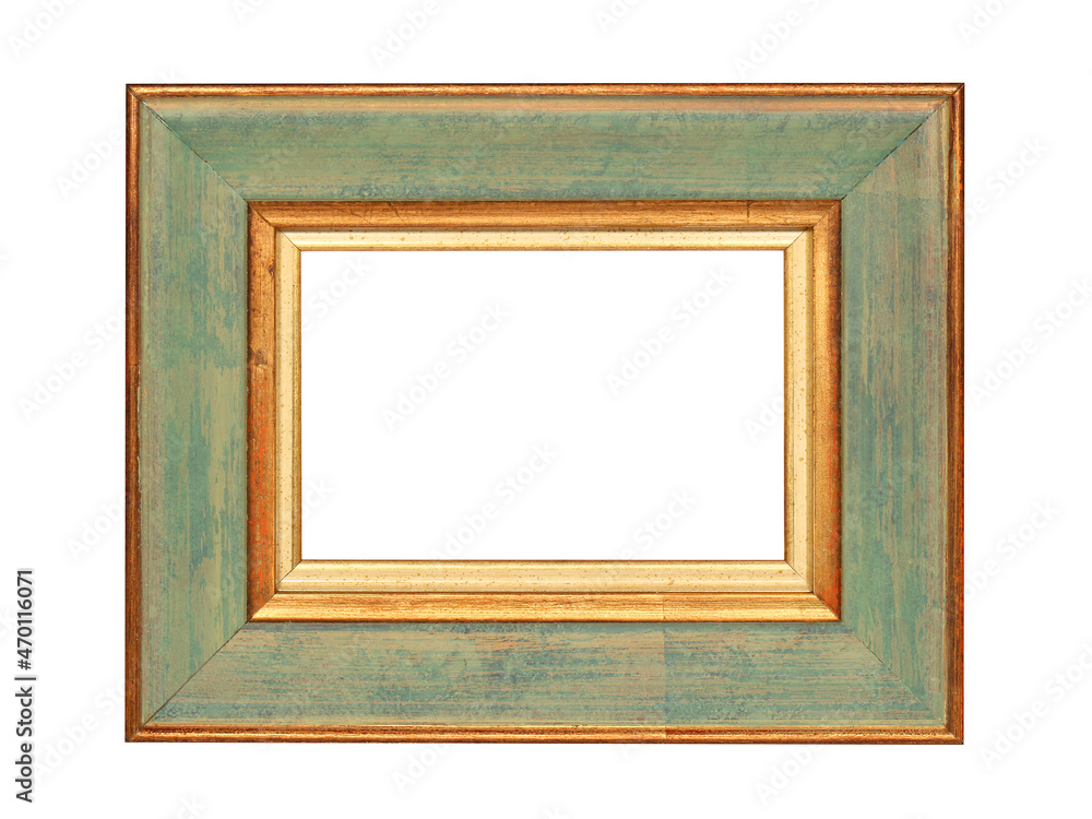 Gilded wooden frame for paintings. Isolated on white Gilded wooden frame for paintings. Isolated on white