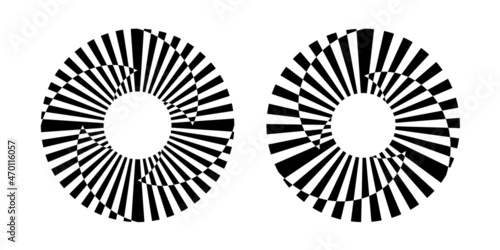 Abstract rotation circular design elements set.