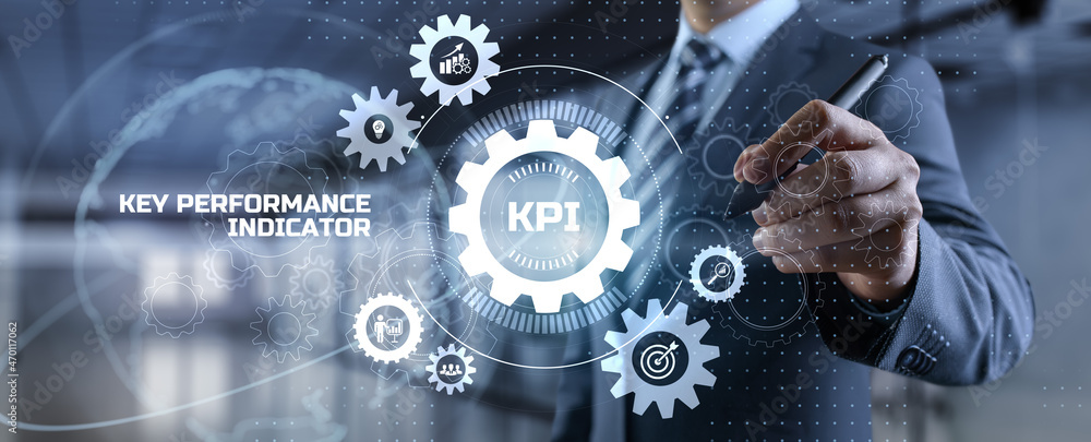 Fototapeta premium KPI Key performance indicator business and technology concept on screen.
