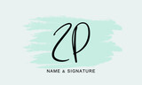 ZP ,PZ ,Z ,P Abstract Letters Logo Monogram 