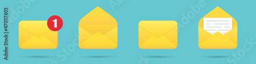 Free Download Set of email message envelope icons in a flat design - GFXLoad