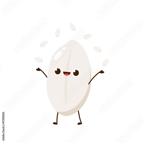Rice character design. rice vector on white background. Paddy vector.