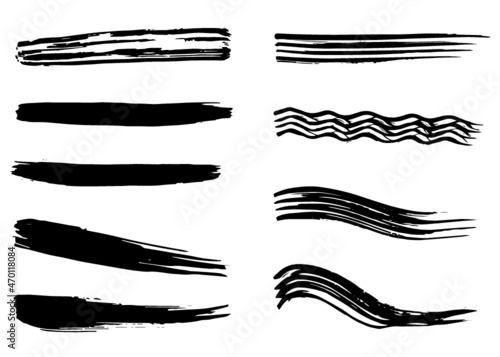 Wallpaper Mural Grunge vector dry brush strokes set. Isolated on white background. Hand drawn collection Torontodigital.ca