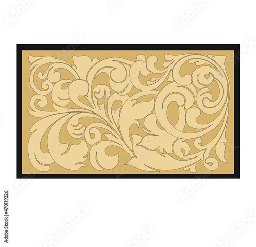 COLORFUL BAROQUE DECORATIONS WITH FLOWERS AND LEAVES IN ANCIENT ITALIAN STYLE