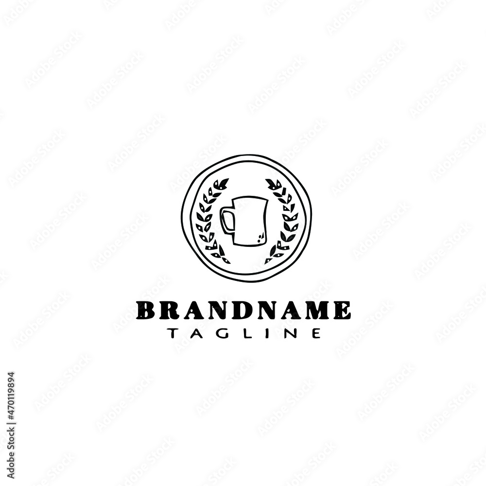 coffee cup logo cartoon icon design template black flat vector illustration coffee cup logo cartoon icon design template black flat vector illustration
