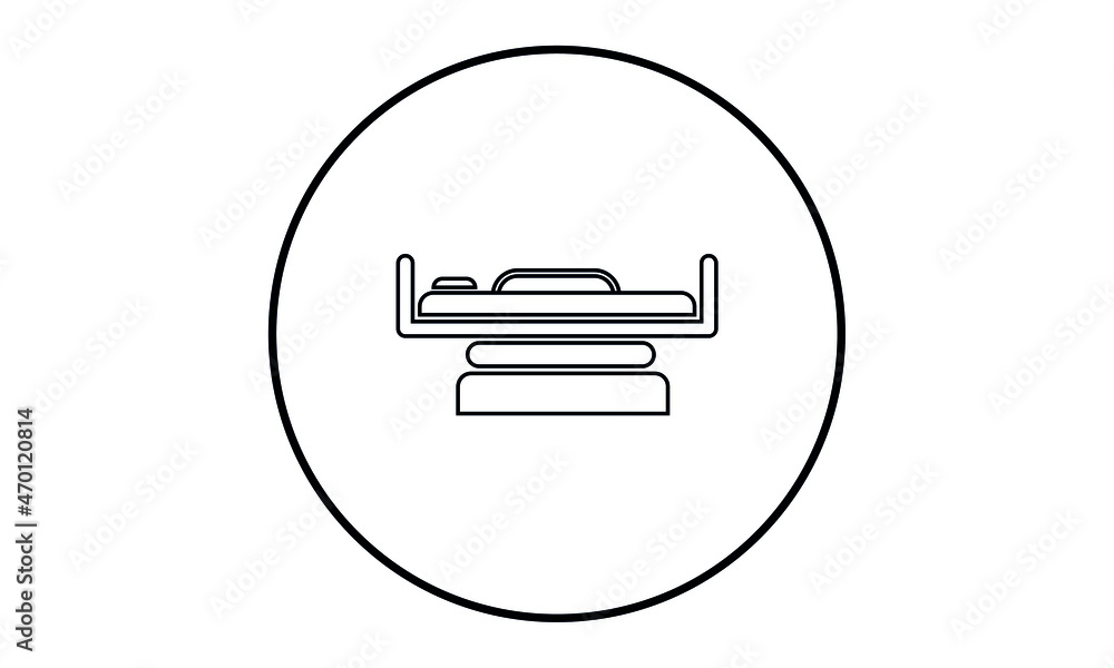 Hospital Bed Vector Icon, hospital bed outline icon. isolated line vector illustration from insurance collection. Hospital Bed Vector Icon, hospital bed outline icon. isolated line vector illustration from insurance collection.