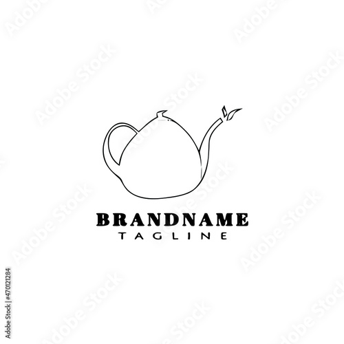 teapot logo cartoon icon design black isolated vector illustration