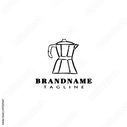 coffee pot logo cartoon icon design template isolated vector illustration