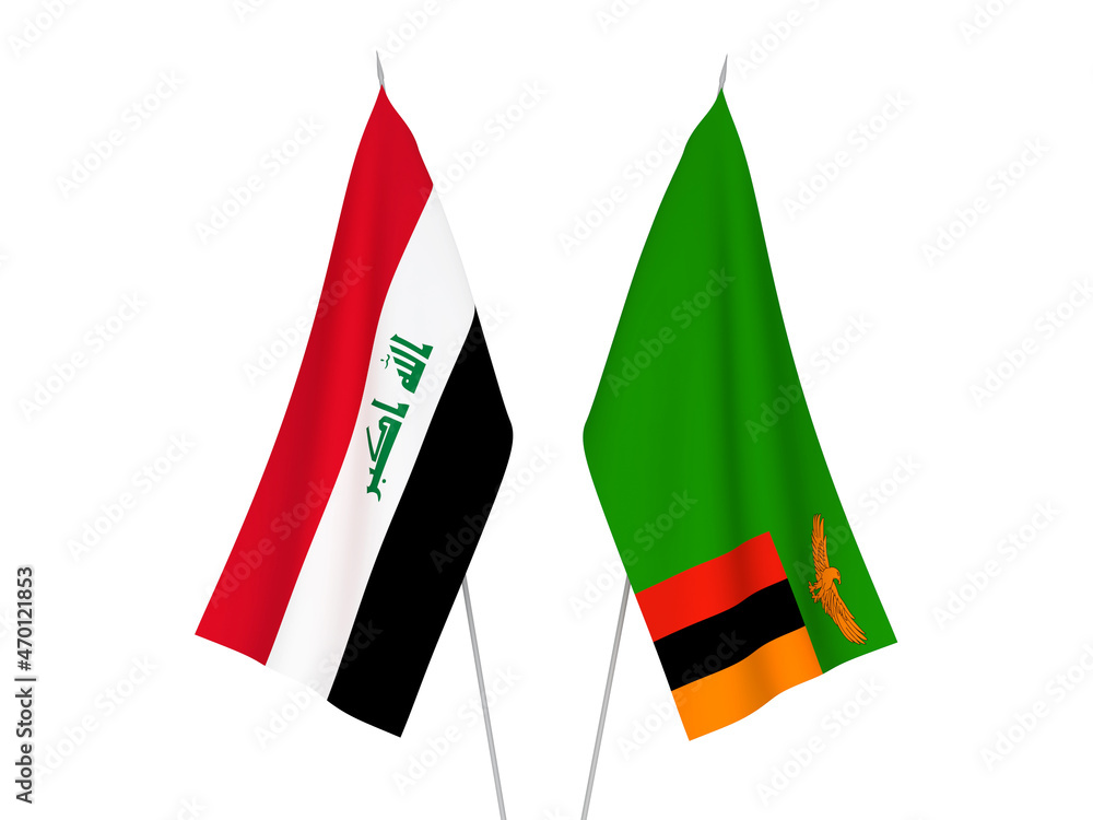 Iraq and Republic of Zambia flags Iraq and Republic of Zambia flags