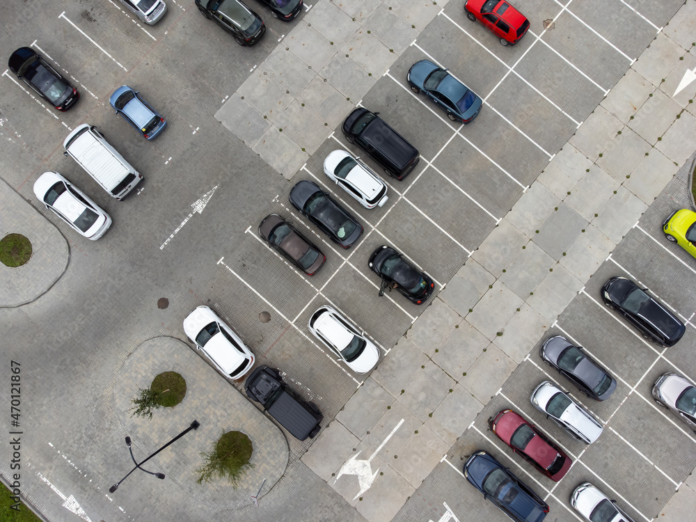 Top view of car parking