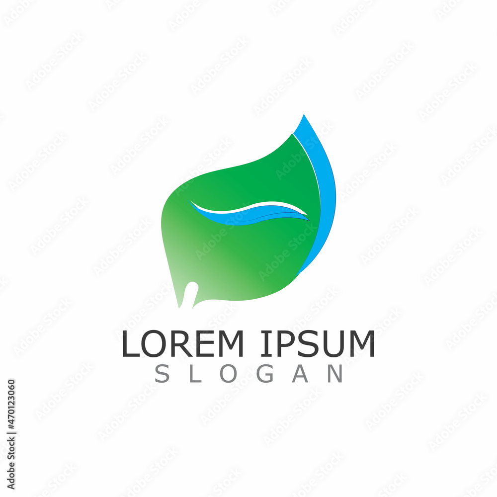 Fototapeta premium Floral of nature leaf elegant concept logo icon vector template