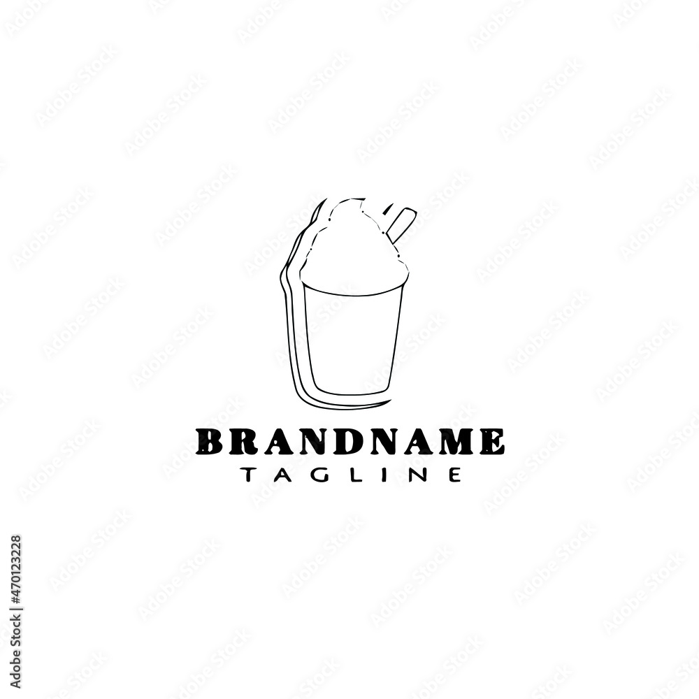 coffee logo cartoon icon design template black isolated vector illustration