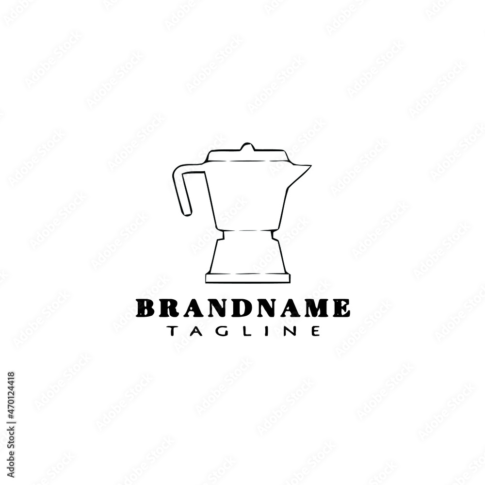 cute coffee pot logo cartoon icon design template black isolated vector illustration cute coffee pot logo cartoon icon design template black isolated vector illustration