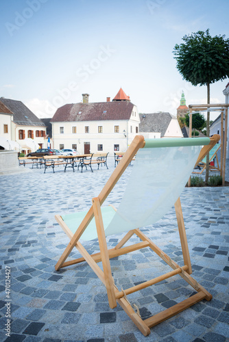 Deck chair on the main square of Schlaining photo